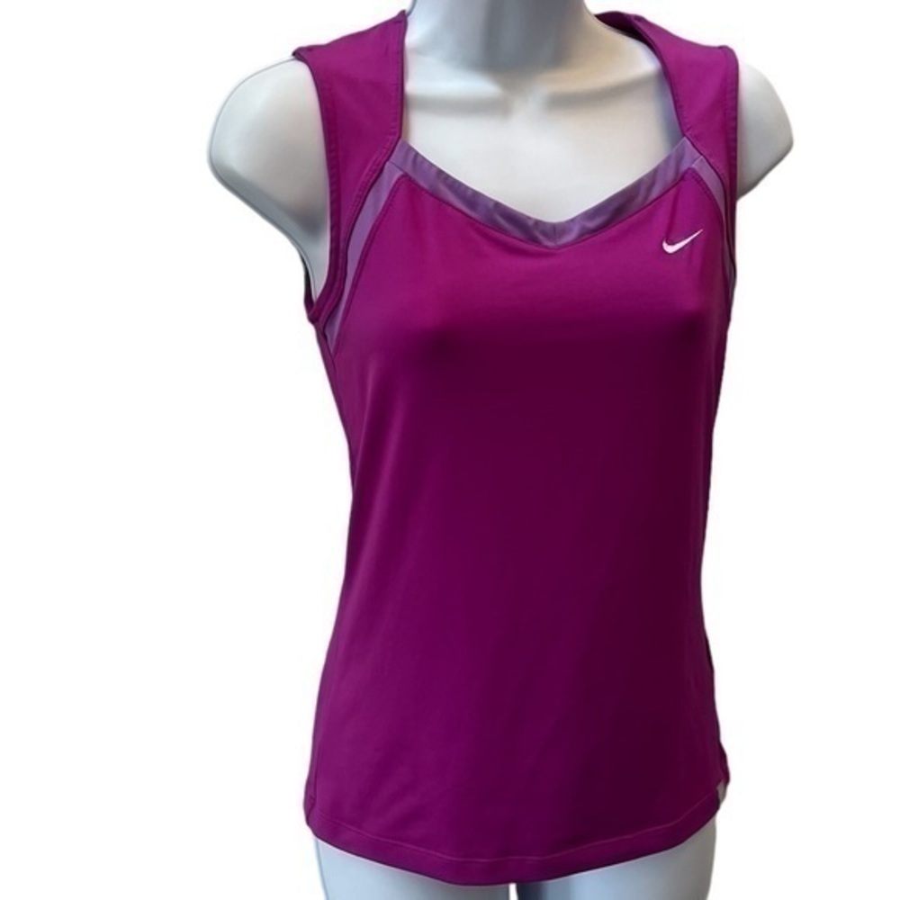Nike Dri Fit Sleeveless Top Small Water Wicking Magenta Sleeveless EUC Active - Picture 2 of 7